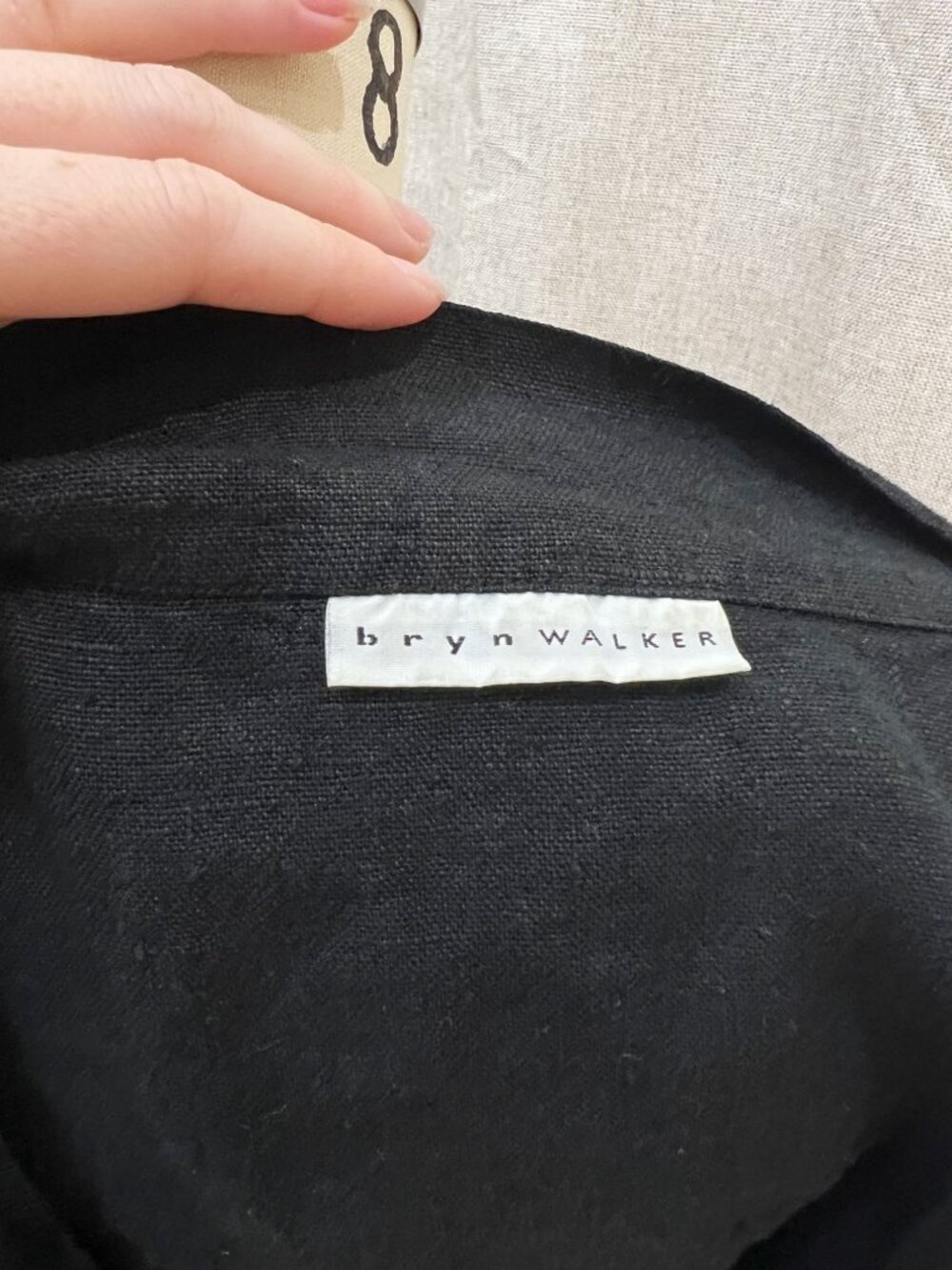 Bryn Walker Heavy Linen Koryo Wrap Vest Top Size L Black Lagenlook - Picture 7 of 10